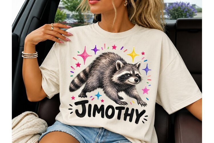 Jimothy Raccoon PNG Funny Tee Design example image 1
