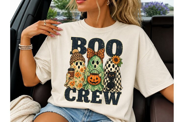 Boo Crew Halloween Ghost PNG Shirt example image 1