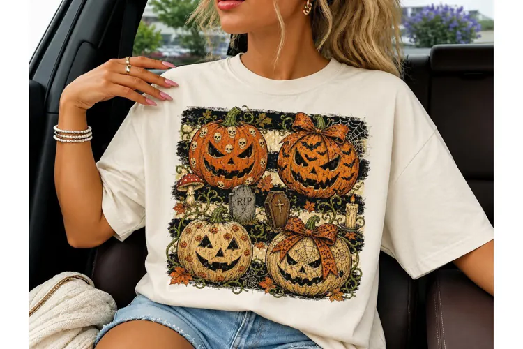 Halloween Pumpkin Quad PNG Sublimation