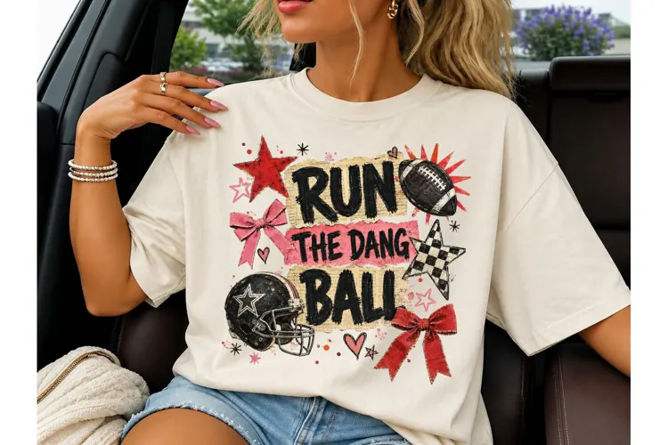 Run The Dang Ball Football PNG Tee