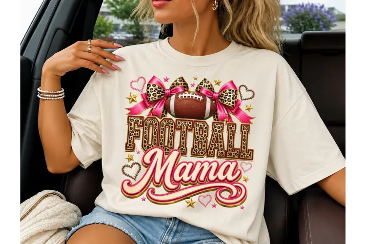 Football Mama PNG Sublimation Tee Design