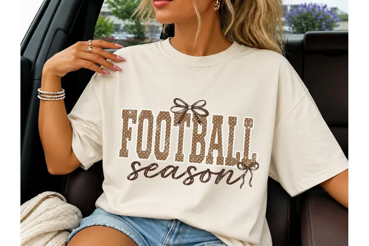 Football Season Coquette Bow PNG Shirt