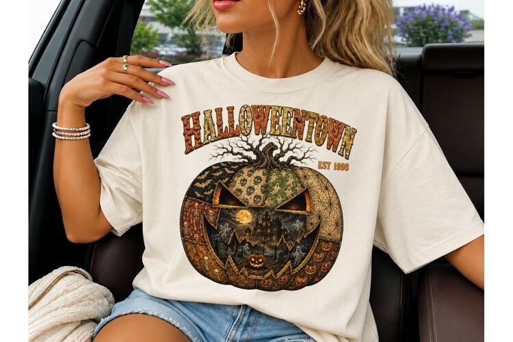 Halloweentown 1998 Pumpkin PNG Tee example image 1