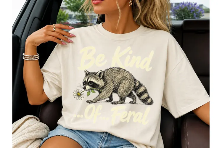 Be Kind Of Feral Raccoon PNG Shirt