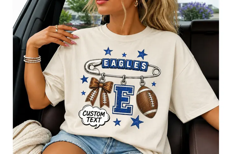 Eagles Football Safety Pin PNG Tee-Eagles Football Safety Pi