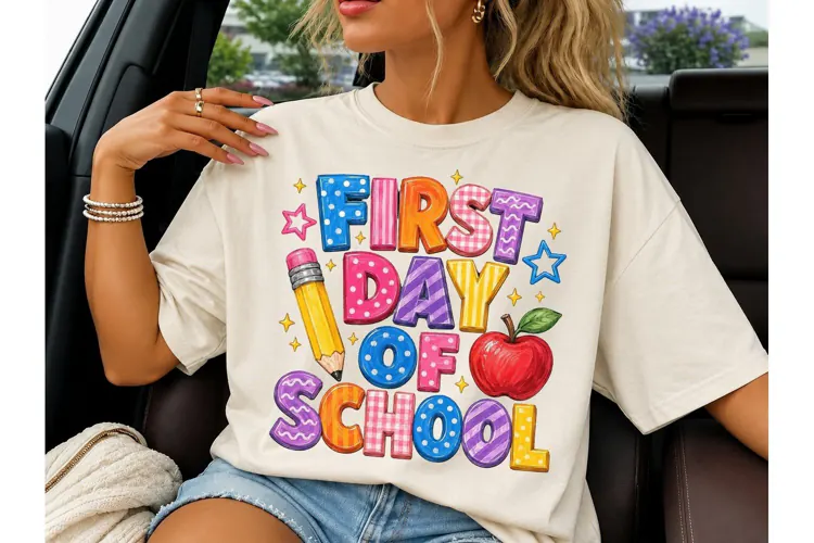 First Day of School PNG Sublimation Tee