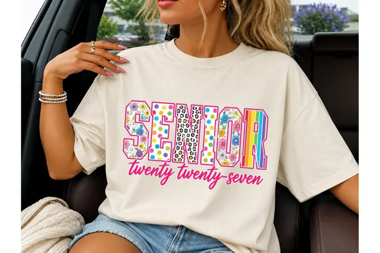 Senior 2027 Colorful PNG Sublimation Tee