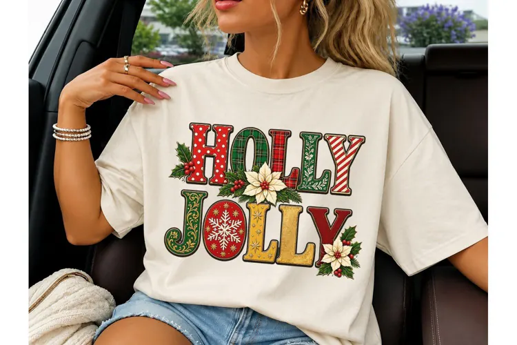 Holly Jolly Christmas PNG Shirt Design