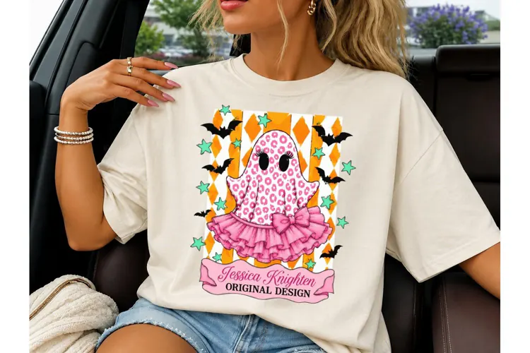 Pink Ghost Tutu Halloween PNG Sublimatio-Pink Ghost Tutu Hal