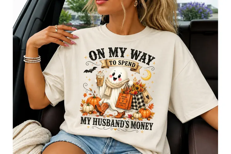 Halloween Ghost Shopping PNG Shirt