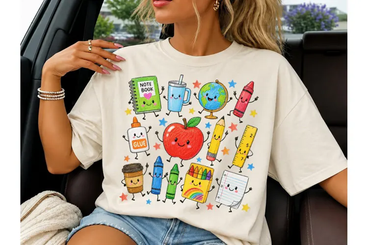 Back to School Kawaii PNG Shirt Design