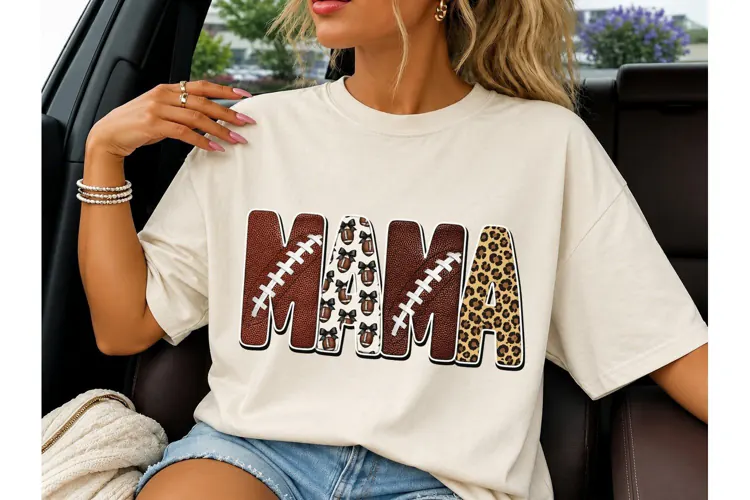 Football Mama PNG Sublimation Tee Design-Football Mama PNG S