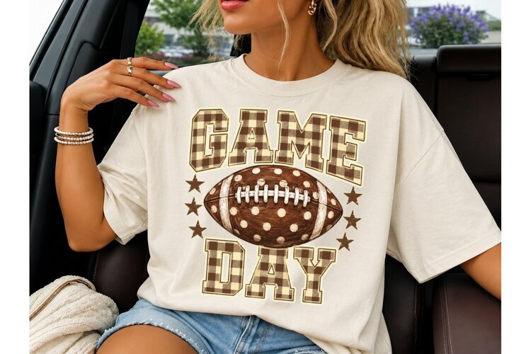 Game Day Football PNG Sublimation Tee example image 1