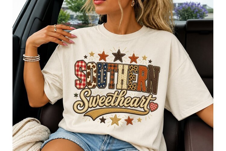 Southern Sweetheart PNG Tee Design example image 1