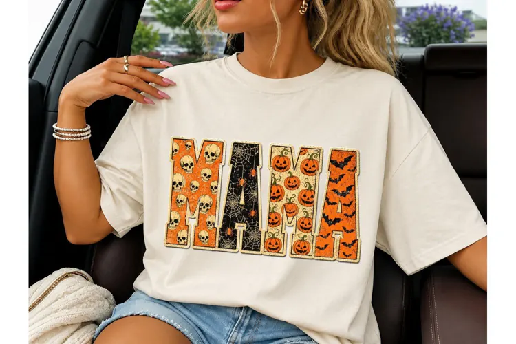 Halloween Mama PNG Sublimation Shirt Des