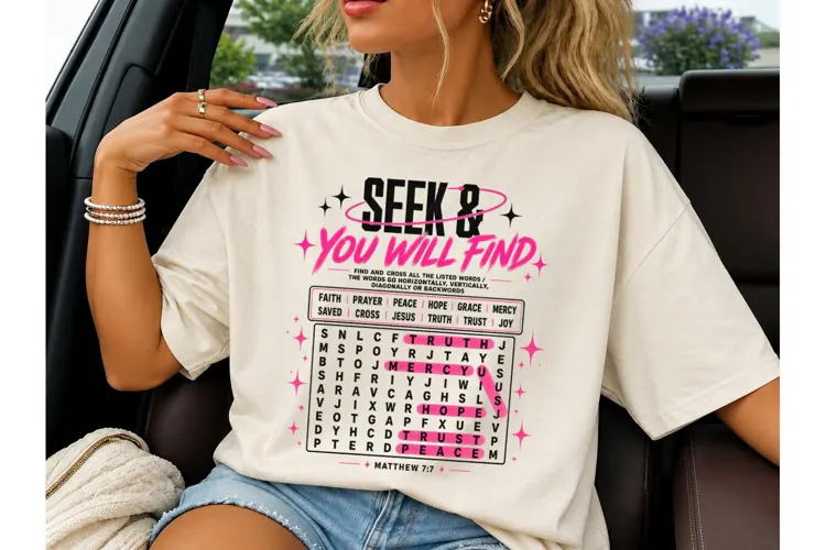 Seek & Find Word Search PNG Shirt