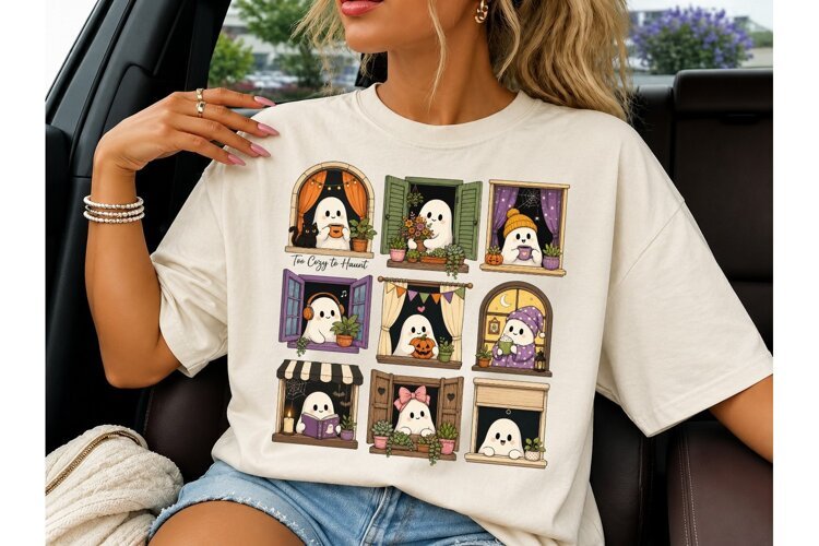 Too Cozy To Haunt Ghost PNG Shirt example image 1