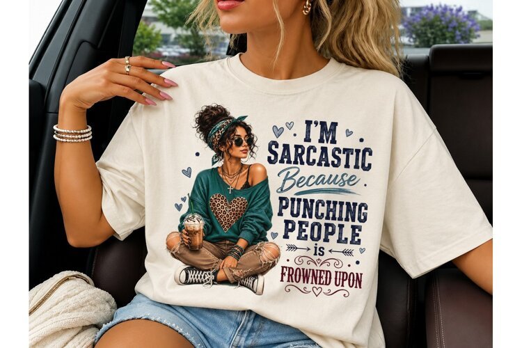 Sarcastic Punching People PNG Shirt Desi example image 1