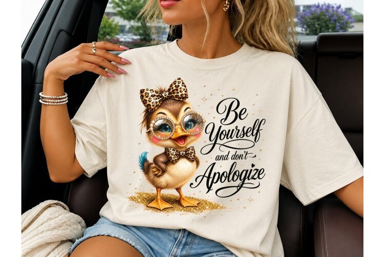 Be Yourself Duck PNG Sublimation Tee example image 1