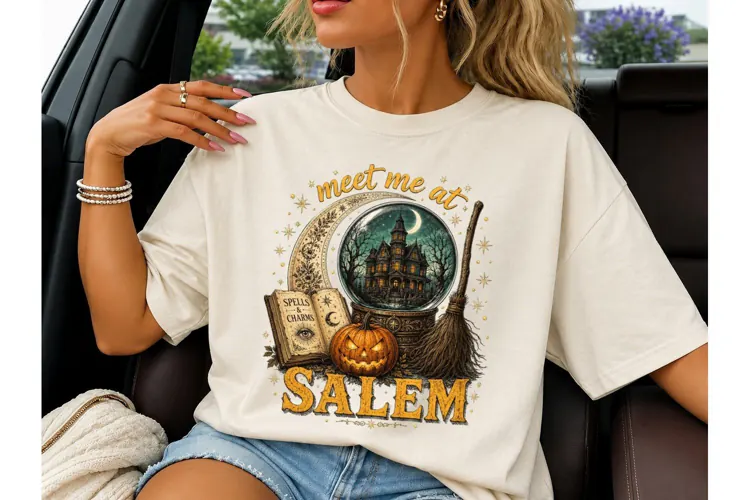 Meet Me At Salem Halloween PNG Tee