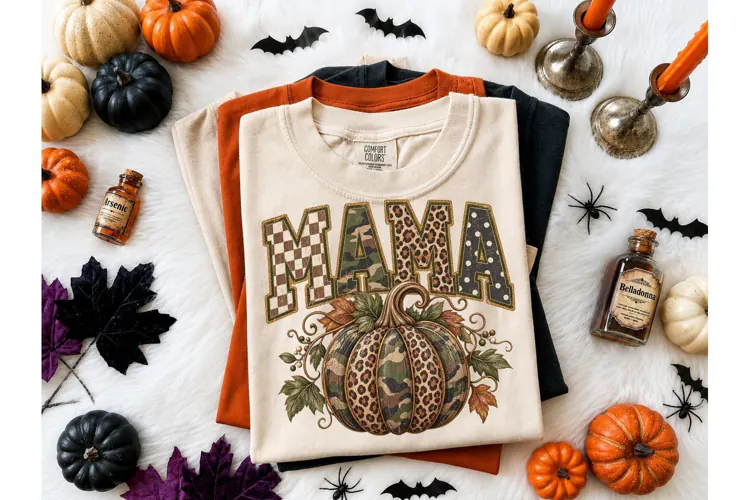 Mama Fall Pumpkin PNG Sublimation Tee
