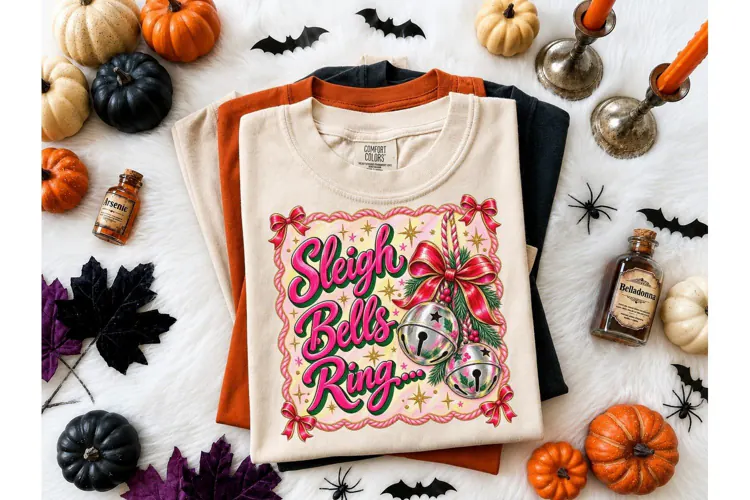 Sleigh Bells Ring Christmas PNG Tee