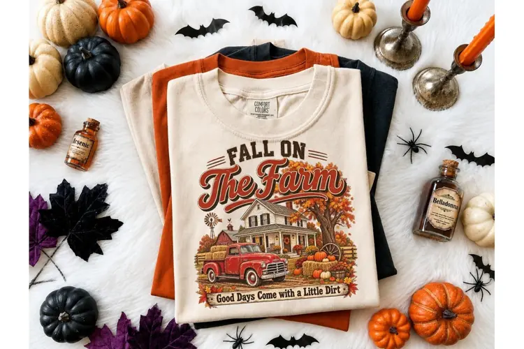 Fall On The Farm Autumn PNG Tee Design