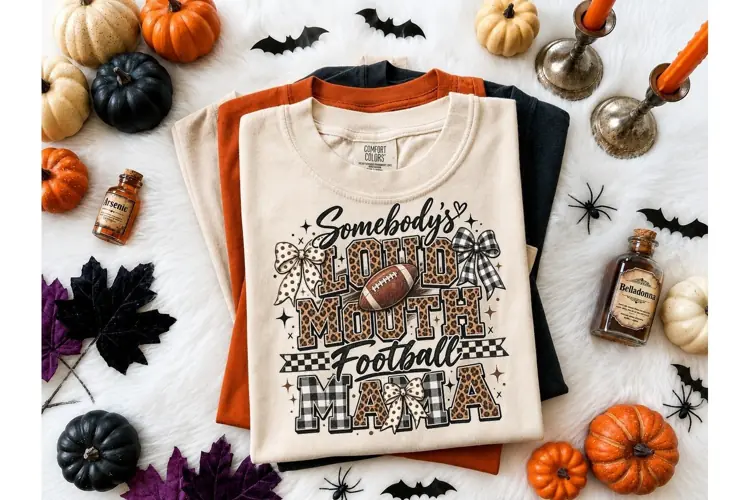 Loud Mouth Football Mama PNG Tee