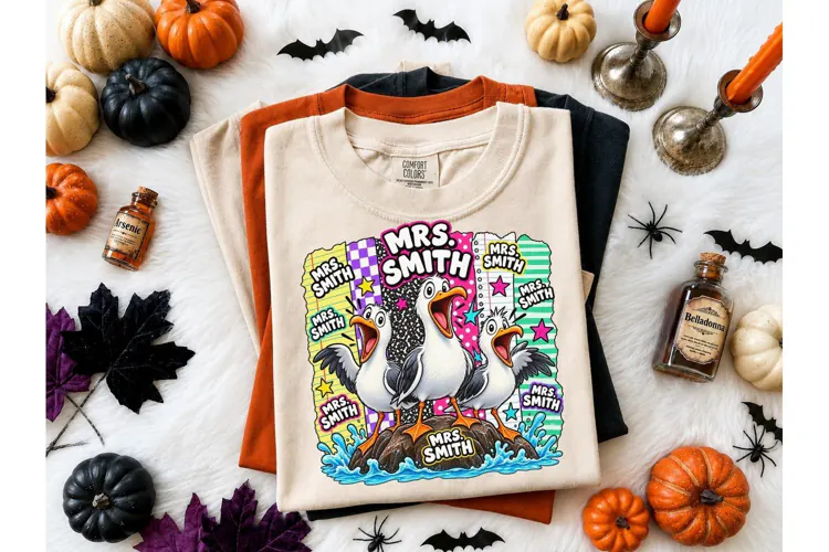 Mrs Smith Seagull Teacher PNG Tee Design