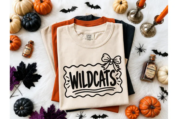Wildcats Bow Halloween PNG Shirt Design
