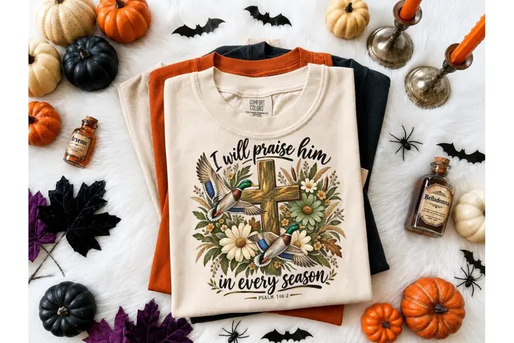 Duck Hunting Cross Floral PNG Shirt