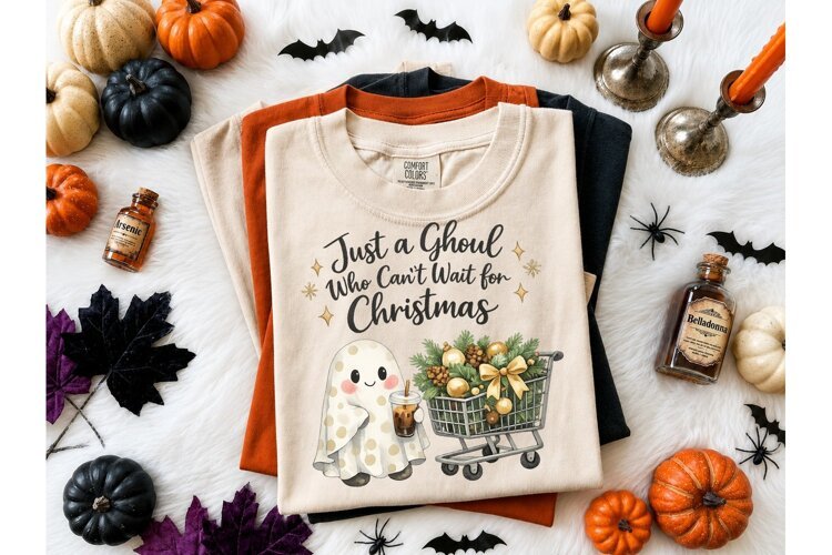 Ghoul Cant Wait Christmas PNG Tee example image 1