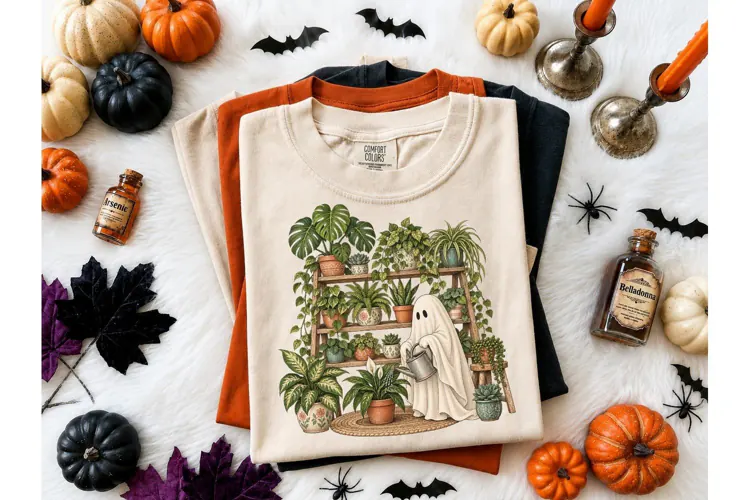 Ghost Plant Lady PNG Sublimation Tee