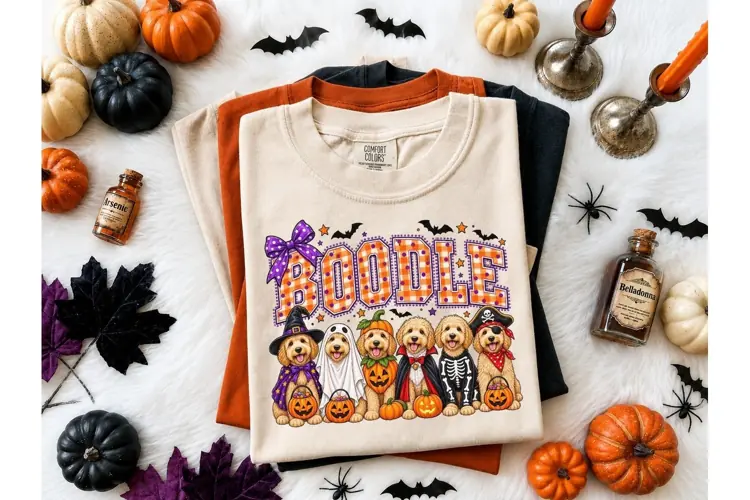 Halloween Doodle Dogs PNG Shirt Design