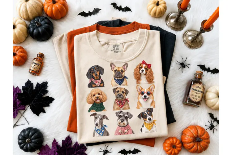 Cute Dog Breeds Collage PNG Shirt Design