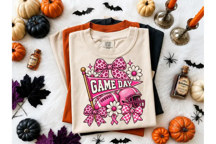 Game Day Football Pink PNG Shirt Design