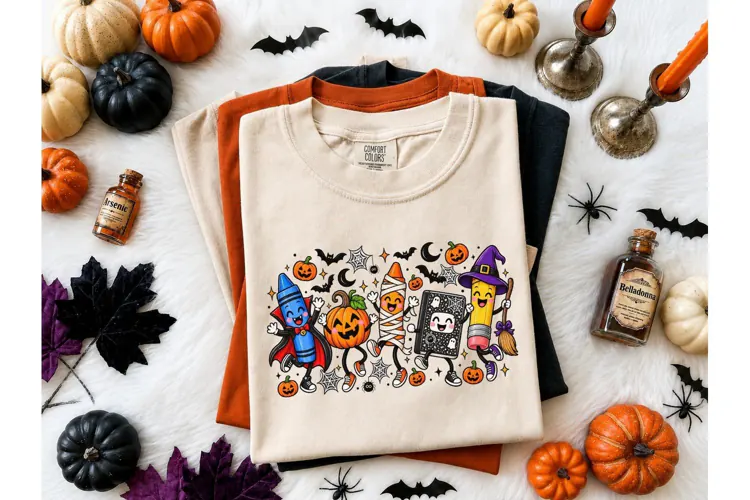 Halloween Teacher School PNG Shirt Desig