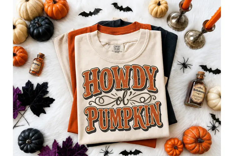 Howdy Ol Pumpkin Fall PNG Tee Design