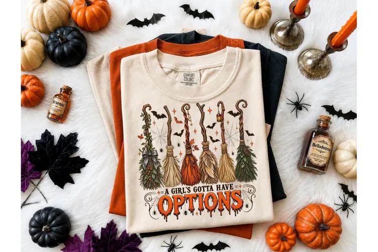 Witch Brooms Halloween PNG Shirt Design