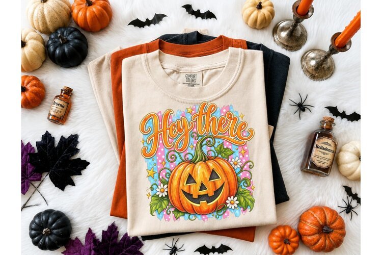 Hey There Pumpkin Halloween PNG Tee example image 1
