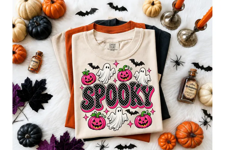 Spooky Halloween Pink Pumpkin PNG Tee