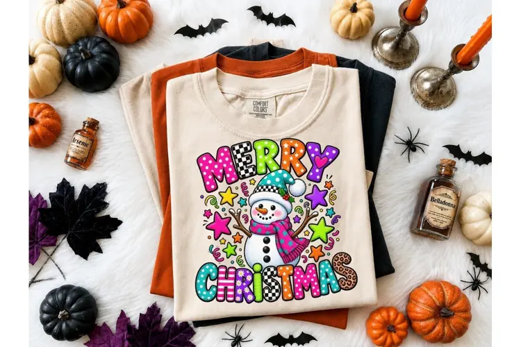 Merry Christmas Snowman PNG Shirt Design