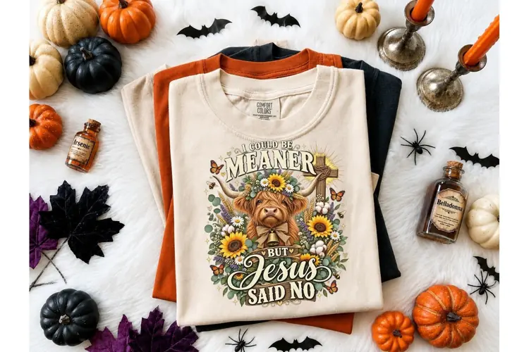 Highland Cow Jesus Said No PNG Tee
