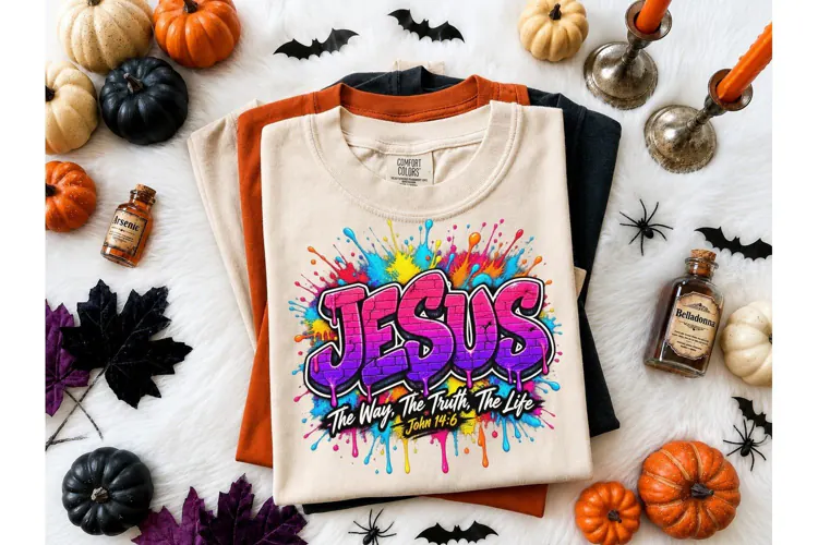 Jesus Graffiti Splash PNG Shirt Design