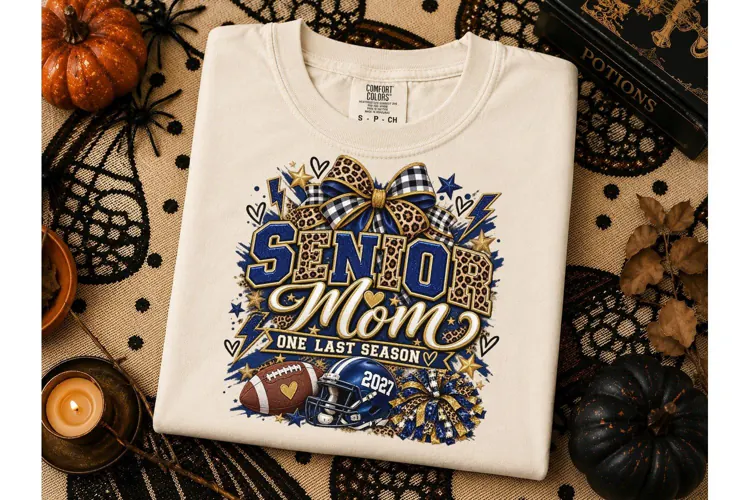 Senior Mom Football PNG Shirt Design 202