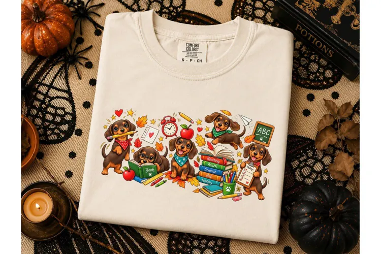 Dachshund Back to School PNG Tee Design