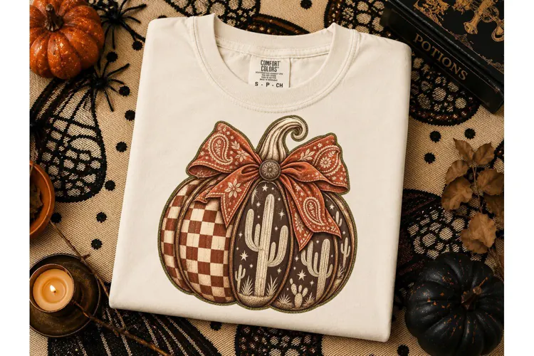 Western Boho Pumpkin PNG Shirt Design