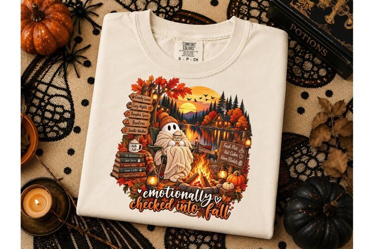 Emotionally Checked Into Fall Ghost PNG example image 1