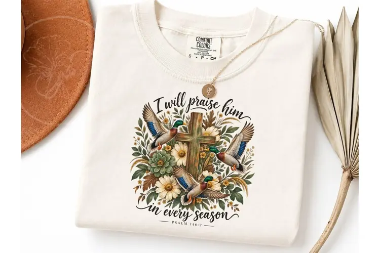 I Will Praise Him Duck PNG Shirt Design