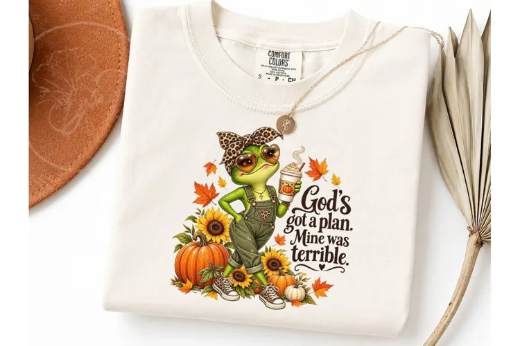 Fall Frog God's Plan PNG Shirt Design